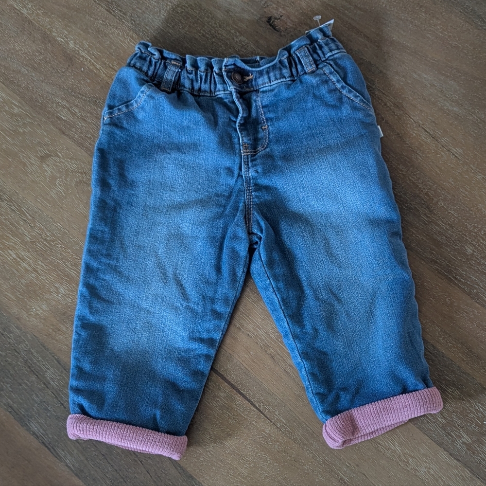Baby B'Gosh | Kids Denim Jeans with Pink Cuffs